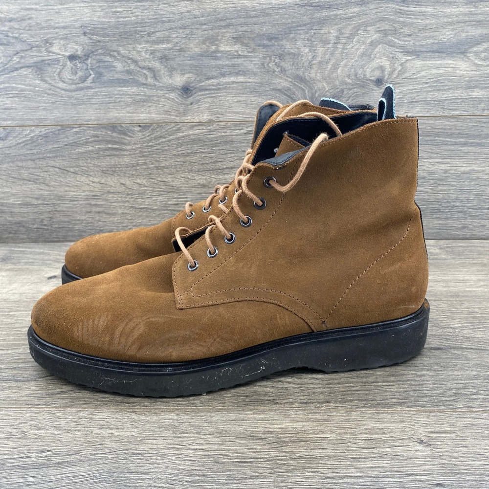 Shoe The Bear Suede Lace Up Boots Mens 45 Tan Brown Copenhagen Derby Boot